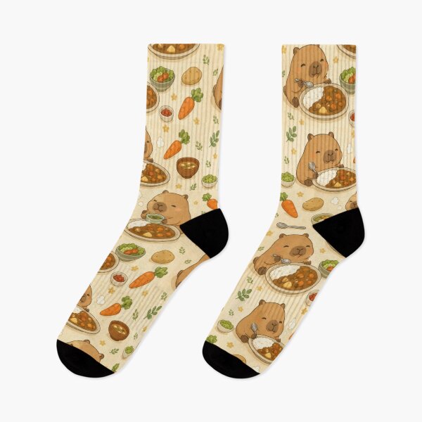 Item preview, Capybara Japanese Curry Pattern | Cute Kawaii Foodie Design designed and sold by Soft Berry Studio.