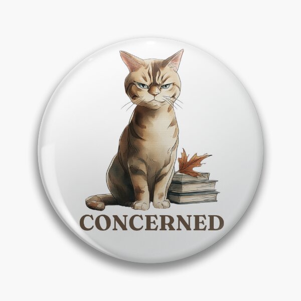 Item preview, Concerned – Judgmental Cat Book Lover Illustration designed and sold by CozyAndContrary.