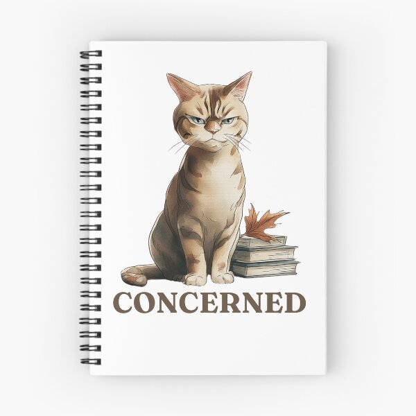 Item preview, Concerned – Judgmental Cat Book Lover Illustration designed and sold by CozyAndContrary.