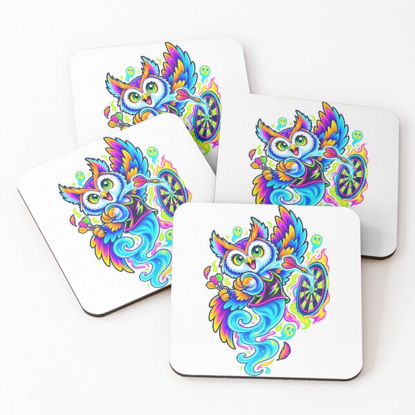 Item preview, Neon Ghost Owl Darts Champion designed and sold by Rhubarb Bridge Merch.