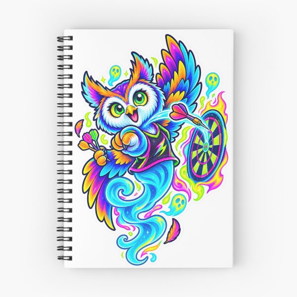 Item preview, Neon Ghost Owl Darts Champion designed and sold by Rhubarb Bridge Merch.