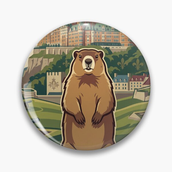 Item preview, Vintage Quebec Groundhog Travel Art designed and sold by ZUMERI.