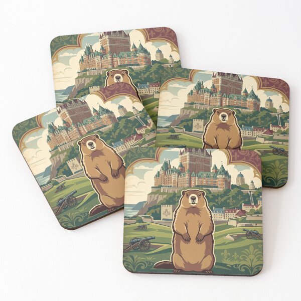 Item preview, Vintage Quebec Groundhog Travel Art designed and sold by ZUMERI.