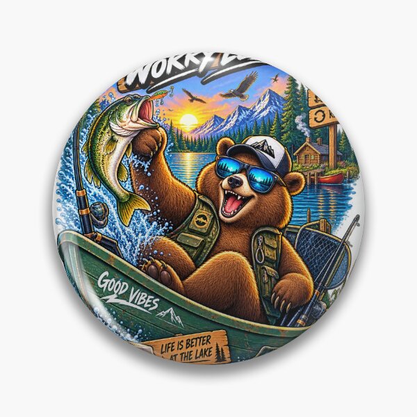 Item preview, Funny Fishing Bear Shirt – Fish More Worry Less Lake Fishing Bear designed and sold by Molli98.