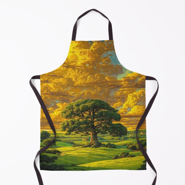 Item preview, Fantasy Landscape Golden Sky Glow Artwork designed and sold by NivyasArtistry.
