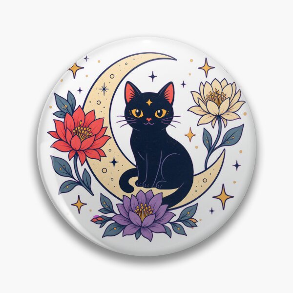Item preview, Celestial Moon Cat and Mystical Lotus Flowers designed and sold by Funny meme.