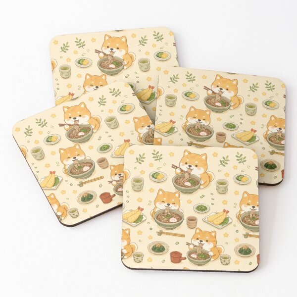 Item preview, Shiba Inu Soba Noodles Pattern | Cute Kawaii Japanese Food designed and sold by Soft Berry Studio.