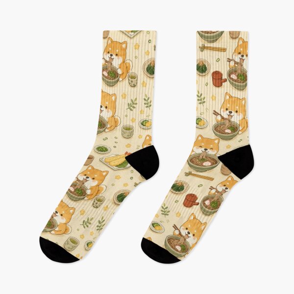 Item preview, Shiba Inu Soba Noodles Pattern | Cute Kawaii Japanese Food designed and sold by Soft Berry Studio.