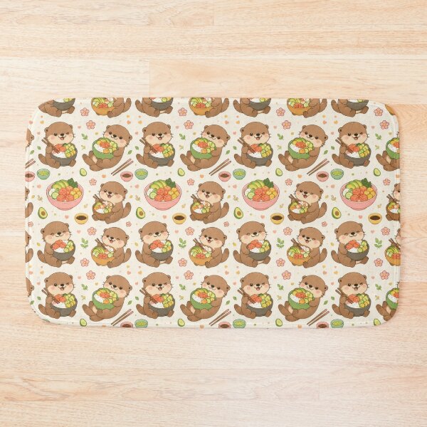 Item preview, Otter Poke Bowl Pattern | Cute Kawaii Foodie Design designed and sold by Soft Berry Studio.