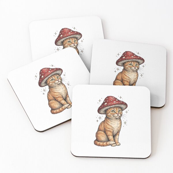 Item preview, Vintage Cat with Red Mushroom  designed and sold by SOUFIANE1991.