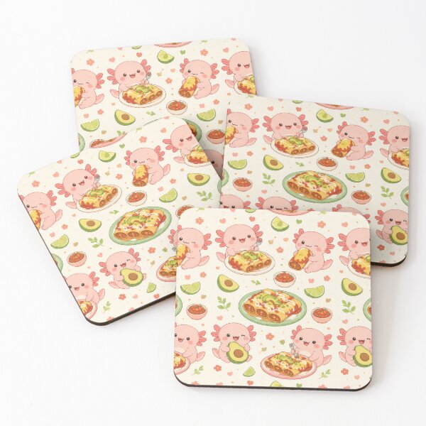 Item preview, Axolotl Enchilada Pattern | Cute Kawaii Foodie Design designed and sold by Soft Berry Studio.