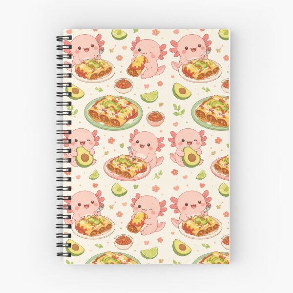 Item preview, Axolotl Enchilada Pattern | Cute Kawaii Foodie Design designed and sold by Soft Berry Studio.