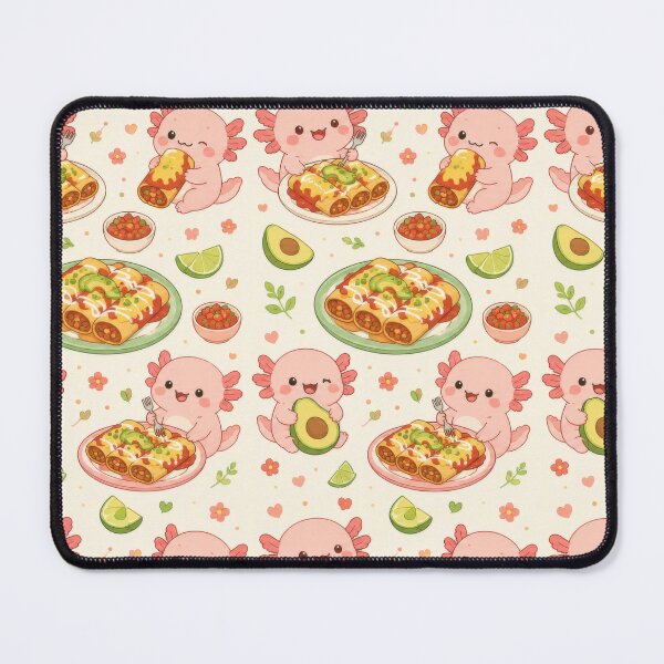 Item preview, Axolotl Enchilada Pattern | Cute Kawaii Foodie Design designed and sold by Soft Berry Studio.