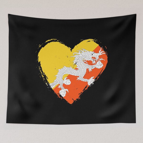 Item preview, Distressed Bhutan Flag Heart BT designed and sold by shitpostee.