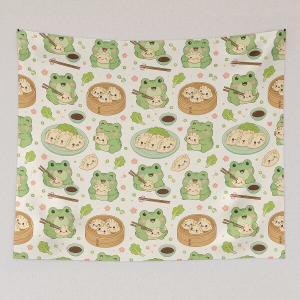 Item preview, Frog Gyoza Pattern | Cute Kawaii Japanese Food Design designed and sold by Soft Berry Studio.