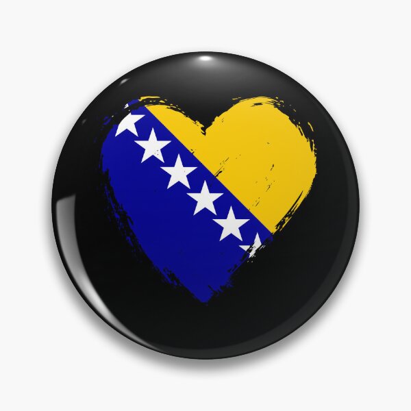 Item preview, Distressed Bosnia And Herzegovina Flag Heart BA designed and sold by shitpostee.