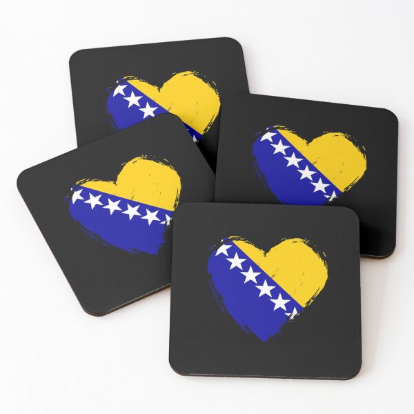 Item preview, Distressed Bosnia And Herzegovina Flag Heart BA designed and sold by shitpostee.