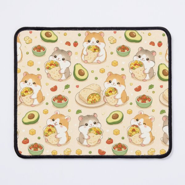 Item preview, Hamster Breakfast Burrito Pattern | Cute Kawaii Foodie Design designed and sold by Soft Berry Studio.