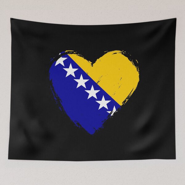 Item preview, Distressed Bosnia And Herzegovina Flag Heart BA designed and sold by shitpostee.