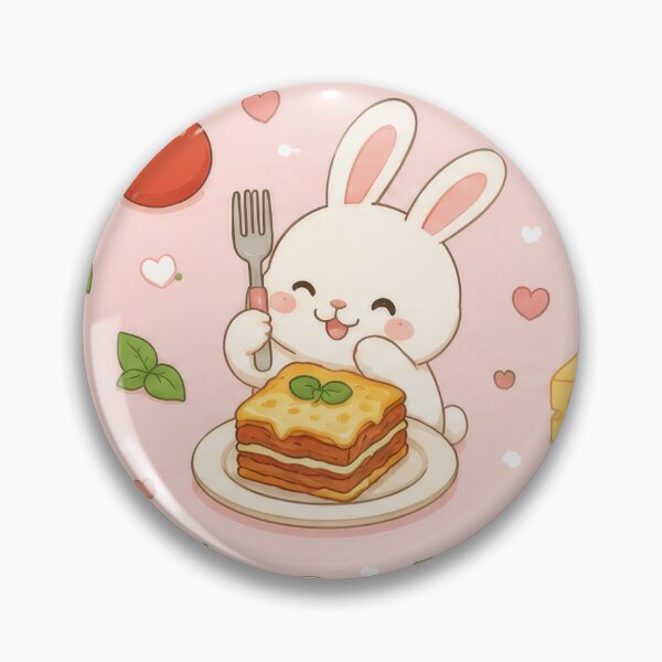 Item preview, Bunny Lasagna Pattern | Cute Kawaii Foodie Design designed and sold by Soft Berry Studio.
