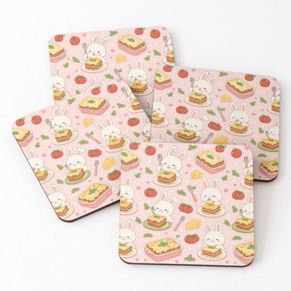Item preview, Bunny Lasagna Pattern | Cute Kawaii Foodie Design designed and sold by Soft Berry Studio.