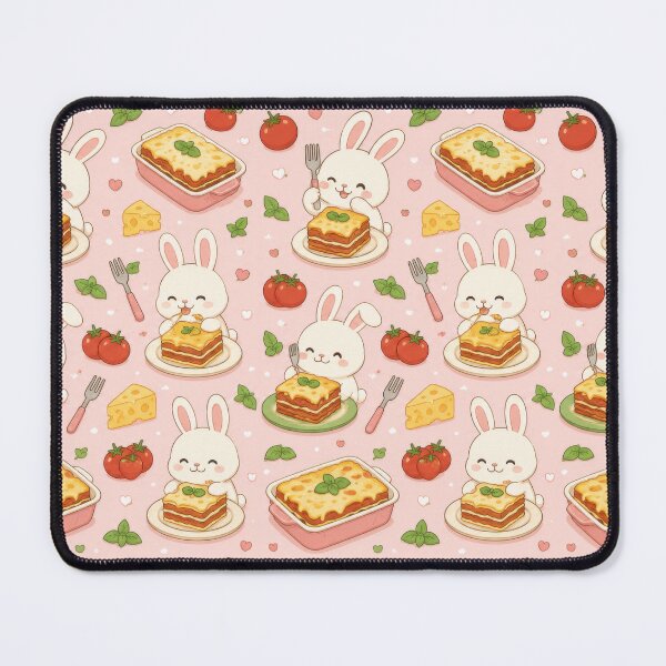 Item preview, Bunny Lasagna Pattern | Cute Kawaii Foodie Design designed and sold by Soft Berry Studio.