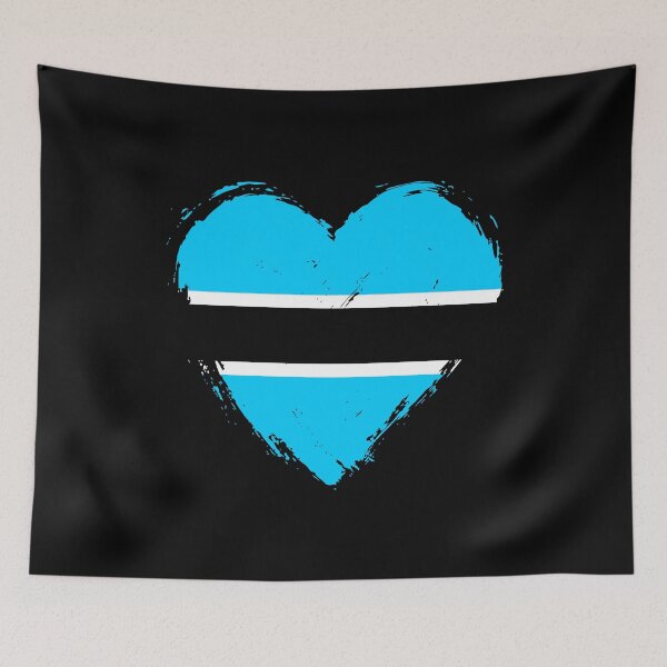 Item preview, Distressed Botswana Flag Heart BW designed and sold by shitpostee.