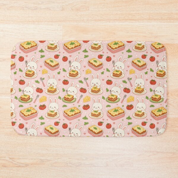 Item preview, Bunny Lasagna Pattern | Cute Kawaii Foodie Design designed and sold by Soft Berry Studio.