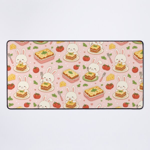 Item preview, Bunny Lasagna Pattern | Cute Kawaii Foodie Design designed and sold by Soft Berry Studio.