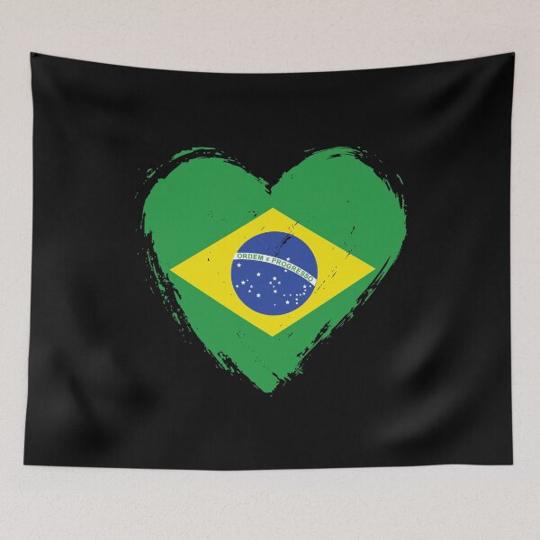 Item preview, Distressed Brazil Flag Heart BR designed and sold by shitpostee.