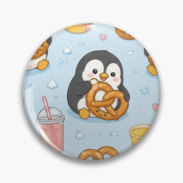 Item preview, Penguin Pretzel Pattern | Cute Kawaii Snack Food Design designed and sold by Soft Berry Studio.