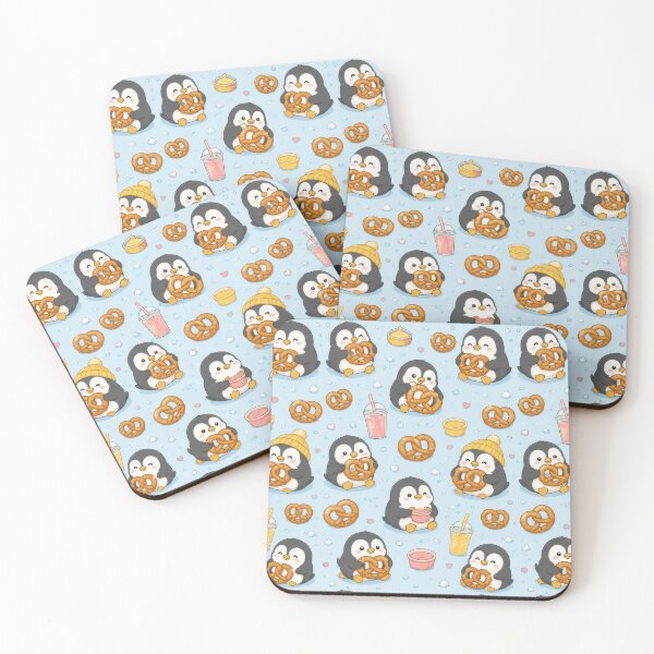 Item preview, Penguin Pretzel Pattern | Cute Kawaii Snack Food Design designed and sold by Soft Berry Studio.