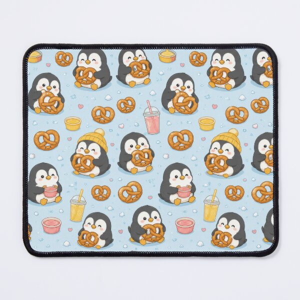 Item preview, Penguin Pretzel Pattern | Cute Kawaii Snack Food Design designed and sold by Soft Berry Studio.
