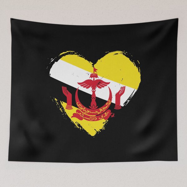 Item preview, Distressed Brunei Flag Heart BN designed and sold by shitpostee.