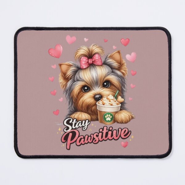 Item preview, Stay Pawsitive – Cheerful Yorkie Dog Design designed and sold by Yorkie Magic Studio .