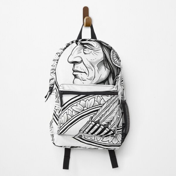 Item preview, Native American Chief Portrait In Circle designed and sold by Linework Studio.