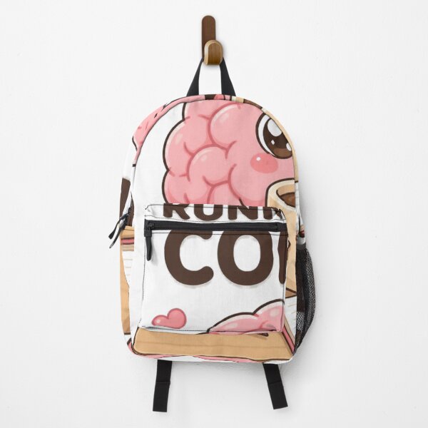 Item preview, Running On Coffee – Cute Funny Brain Cartoon Sticker designed and sold by Kiinaaa.