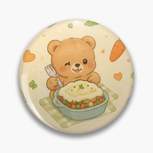 Item preview, Teddy Bear Shepherds Pie Pattern | Cute Kawaii Comfort Food designed and sold by Soft Berry Studio.