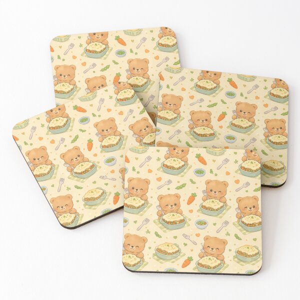 Item preview, Teddy Bear Shepherds Pie Pattern | Cute Kawaii Comfort Food designed and sold by Soft Berry Studio.