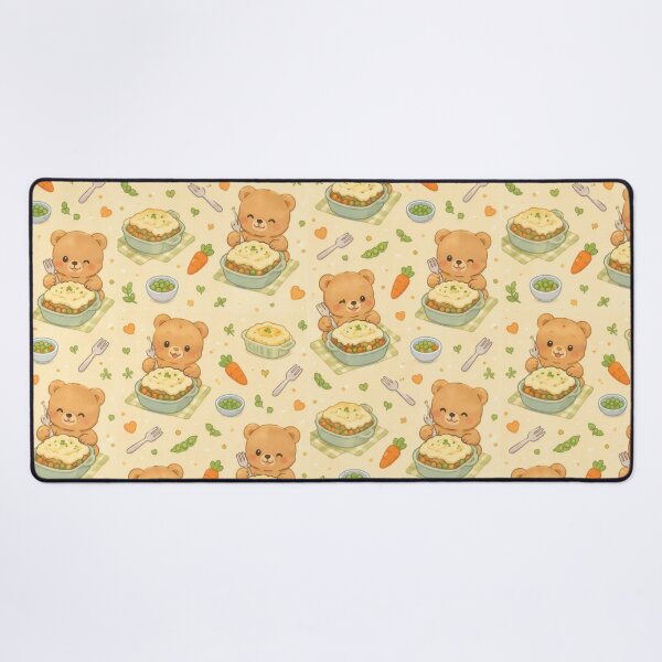 Item preview, Teddy Bear Shepherds Pie Pattern | Cute Kawaii Comfort Food designed and sold by Soft Berry Studio.