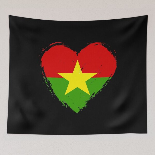 Item preview, Distressed Burkina Faso Flag Heart BF designed and sold by shitpostee.