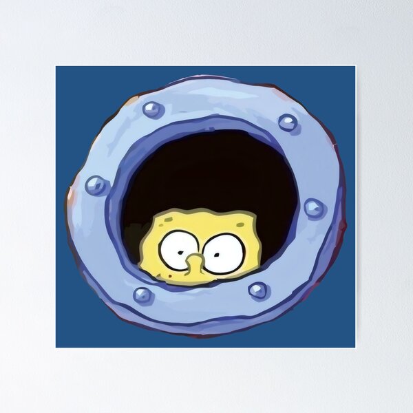Item preview, Funny Porthole Peek - Cartoon Yellow Sponge Illustration designed and sold by Billy Morfo™.