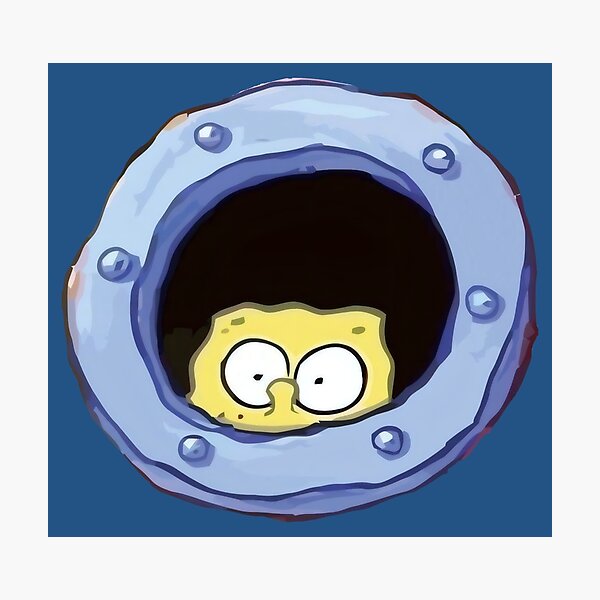 Item preview, Funny Porthole Peek - Cartoon Yellow Sponge Illustration designed and sold by Billy Morfo™.