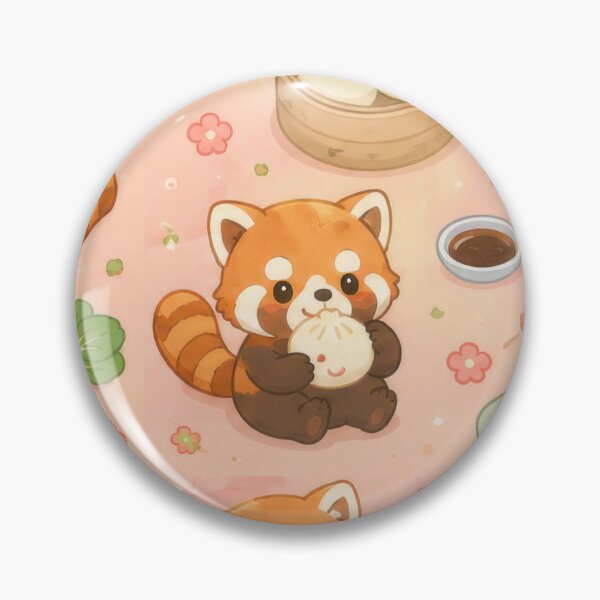 Item preview, Red Panda Steamed Bun Pattern | Cute Kawaii Foodie Design designed and sold by Soft Berry Studio.
