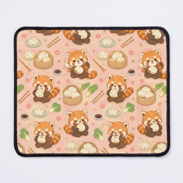 Item preview, Red Panda Steamed Bun Pattern | Cute Kawaii Foodie Design designed and sold by Soft Berry Studio.