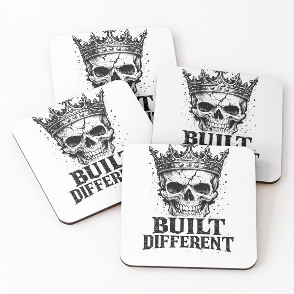 Item preview, Built Different – Crowned Cracked Skull Gothic T-Shirt Design designed and sold by Tysh-Art.