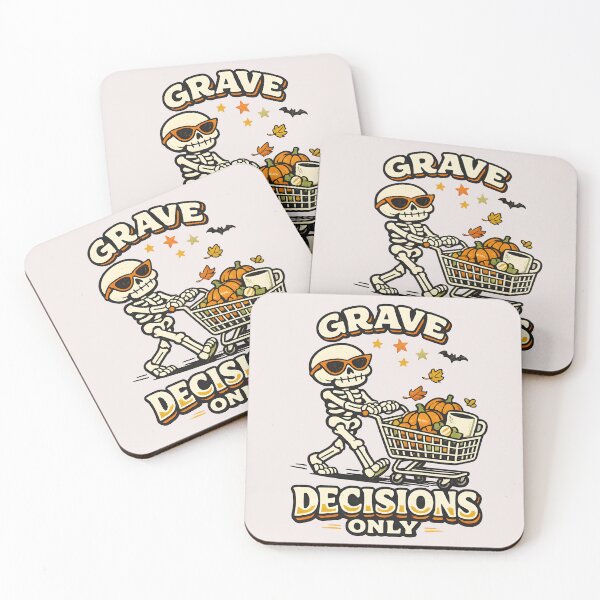 Item preview, Grave Decisions Only Skeleton Pumpkin Candy Halloween Funny T-Shirt designed and sold by  MAD's Recreation Studio.
