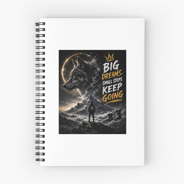 Item preview, Big Dreams Small Steps Keep Going - Lone Wolf Mountain Art designed and sold by Ak-art-shop.