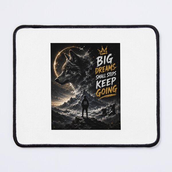 Item preview, Big Dreams Small Steps Keep Going - Lone Wolf Mountain Art designed and sold by Ak-art-shop.