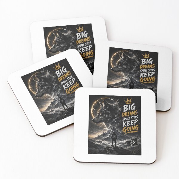 Item preview, Big Dreams Small Steps Keep Going - Lone Wolf Mountain Art designed and sold by Ak-art-shop.